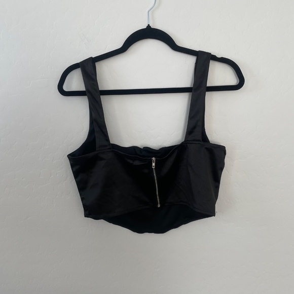 Corset Top Minimal Minimalist Ribbed Party Club Artsy Chic Girly Blouse Cami Top - Picture 2 of 5